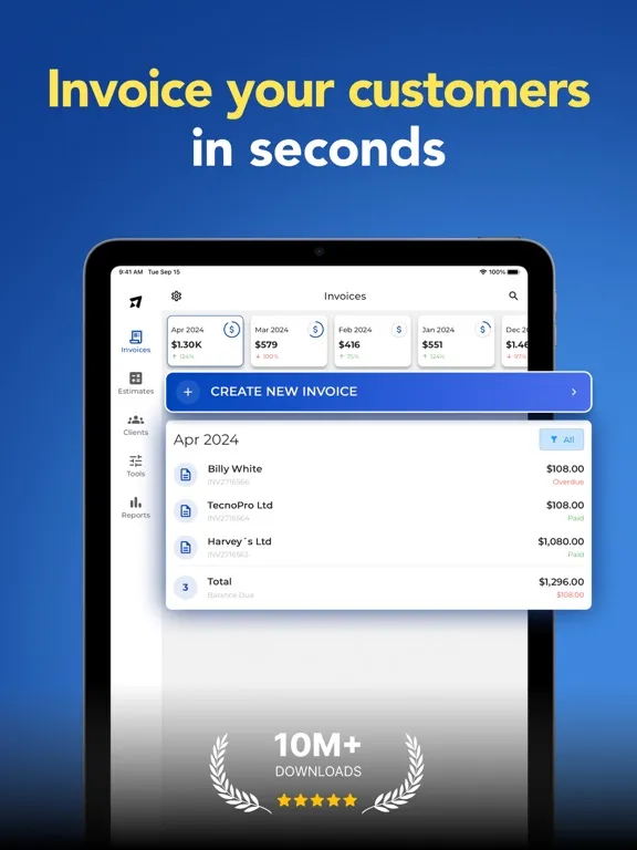 Invoice Fly - Receipt Maker iPad 应用截图