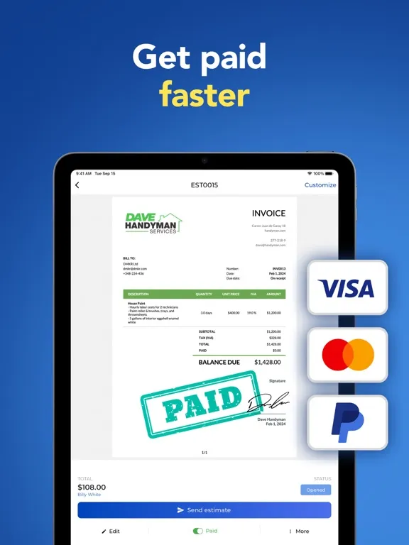 Invoice Fly - Receipt Maker iPad 应用截图
