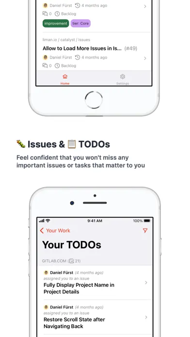 Capturas de tela do catalyst for GitLab™