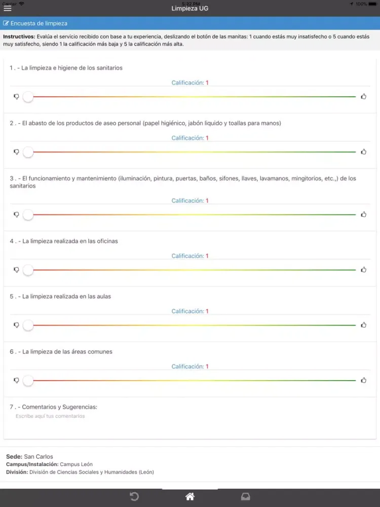 Zrzuty ekranu Limpieza UG iPad 