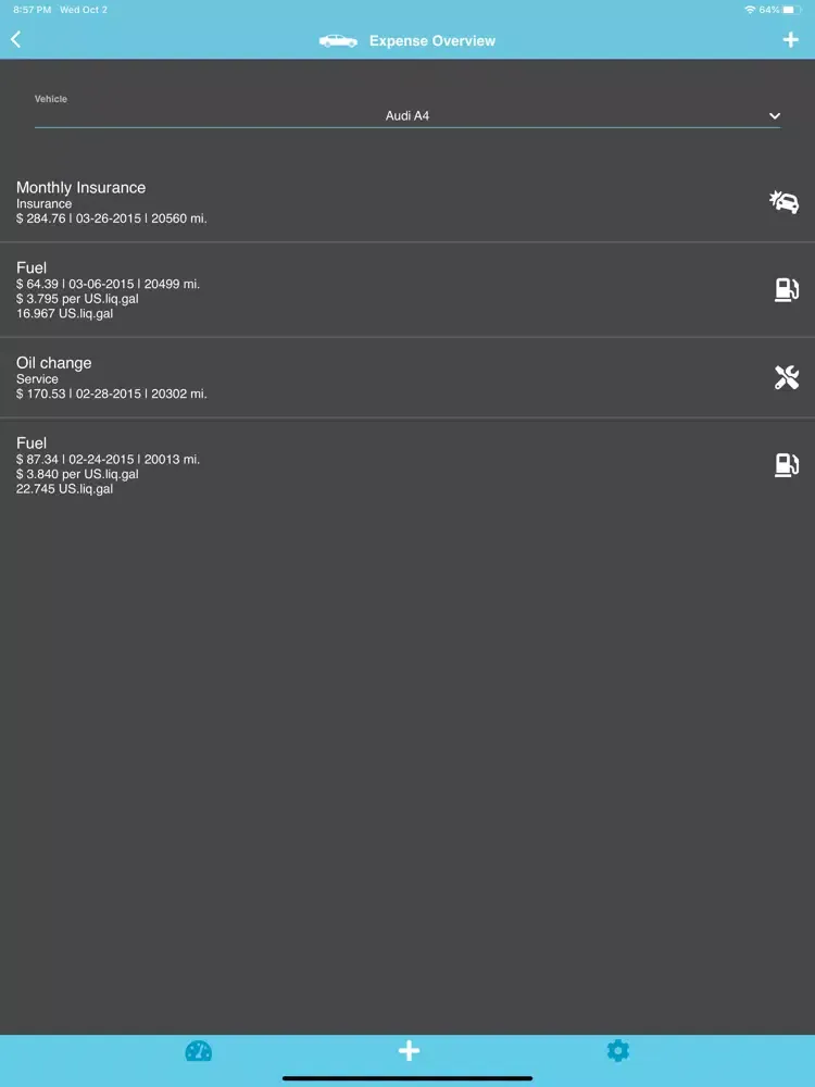Screenshot di WheelsRepo - Vehicle Expenses iPad 