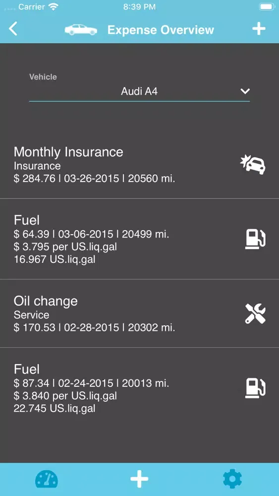 Screenshot di WheelsRepo - Vehicle Expenses