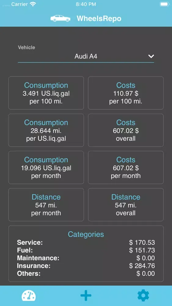 Screenshot di WheelsRepo - Vehicle Expenses