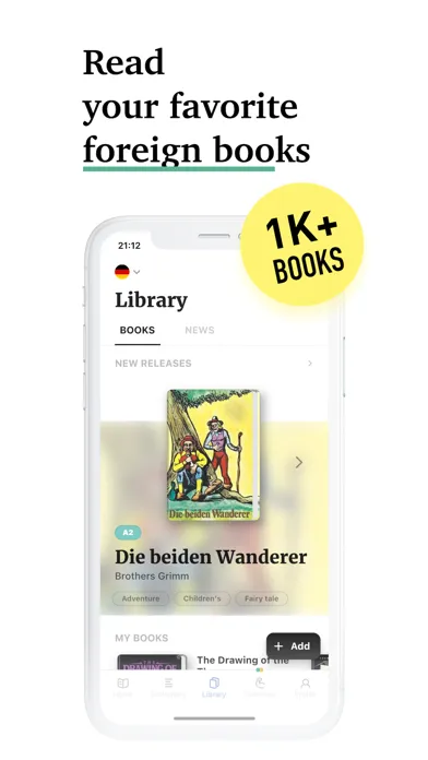 Capturas de tela do Linga: Books with translations