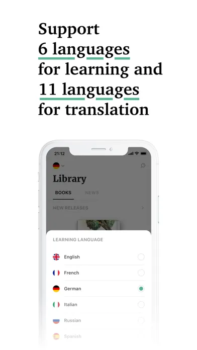 Capturas de tela do Linga: Books with translations