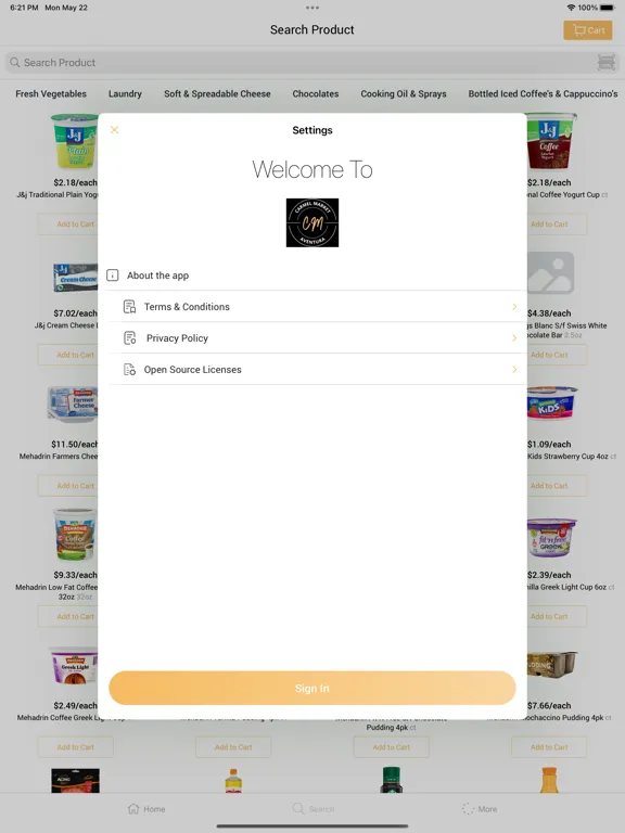 Carmel Market iPad  스크린샷