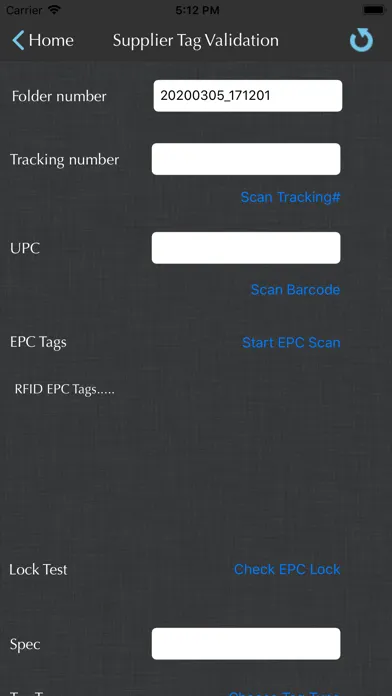 Capturas de tela do RFID Scout