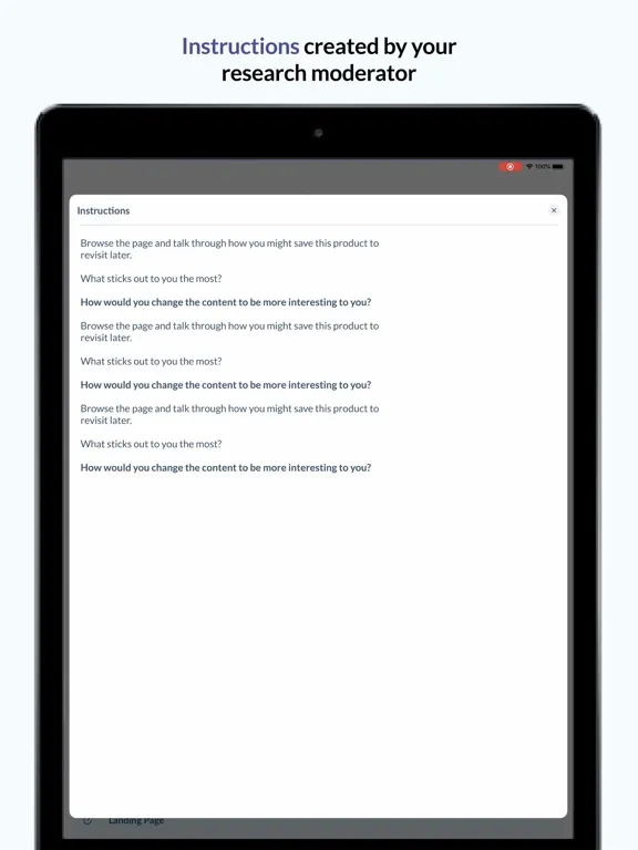 Lookback Participate iPad  স্ক্রিনশট