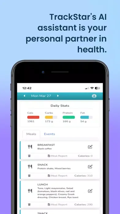 تصاویر TrackStar AI Food Assistant