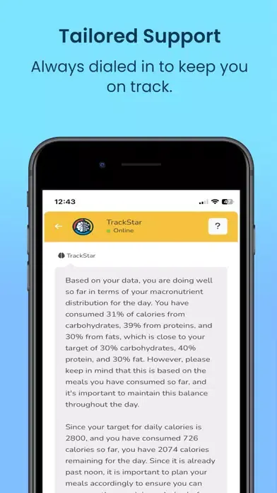 تصاویر TrackStar AI Food Assistant