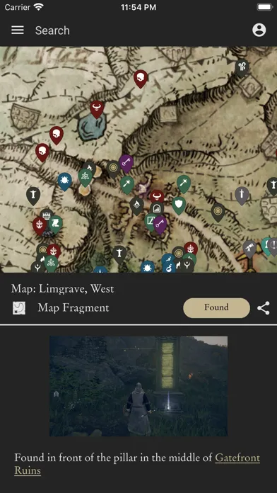 Capturas de pantalla de MapGenie: Elden Ring Map