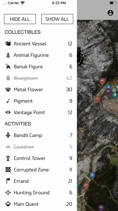 Zrzuty ekranu MapGenie: HZD Map