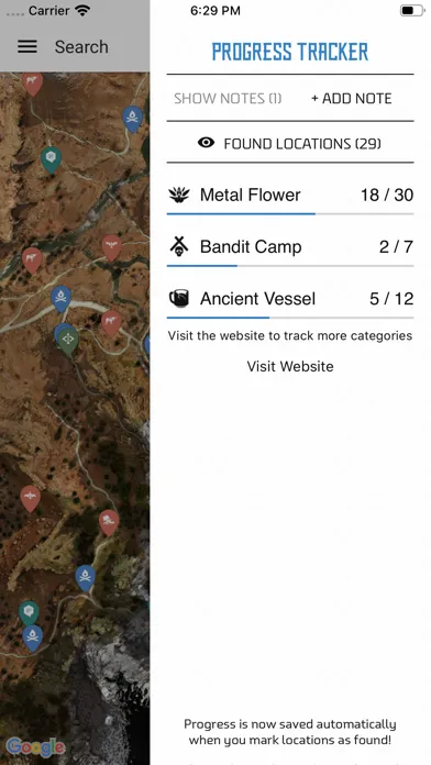 Zrzuty ekranu MapGenie: HZD Map