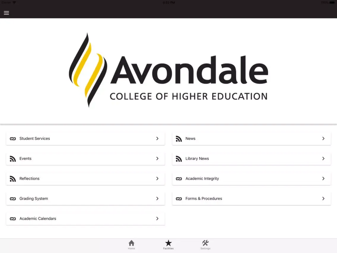 Captures d'écran de Avondale University iPad 