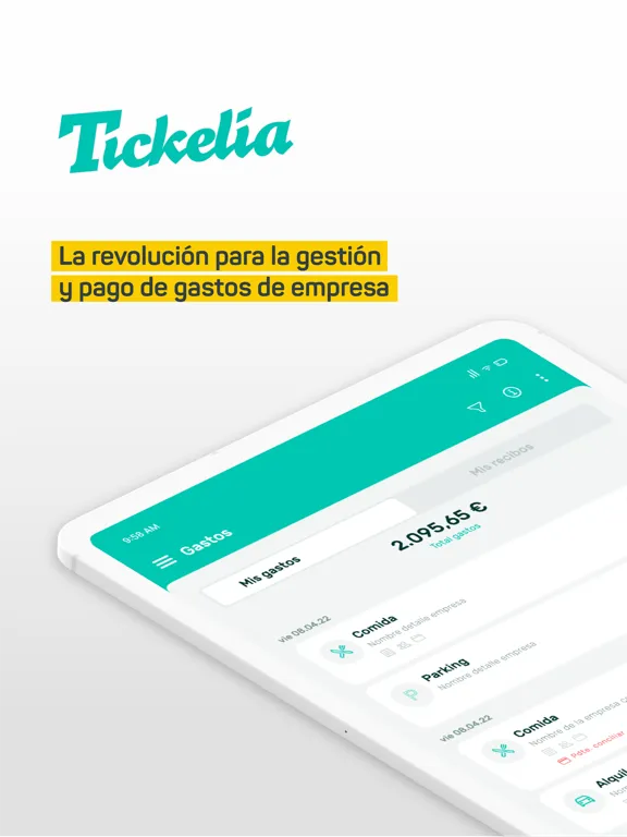 Tickelia - Notas de gastos iPad 应用截图