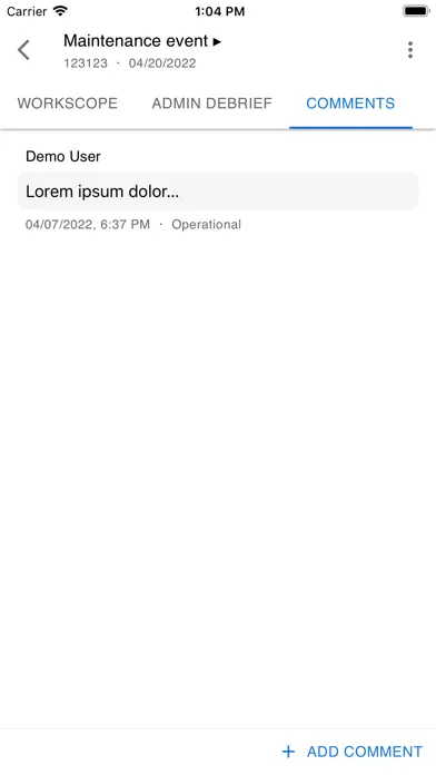 Capturas de pantalla de myPlant Debrief