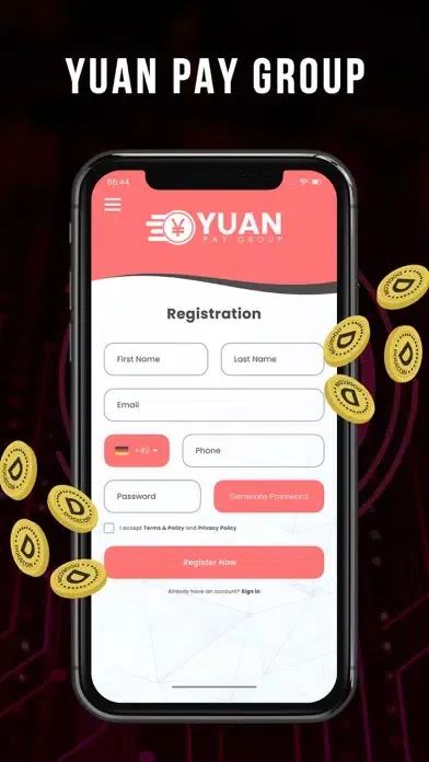 Capturas de tela do Yuan Pay Group