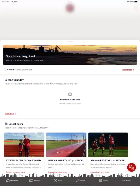 ภาพหน้าจอของ Redcar Athletic Football Club iPad 