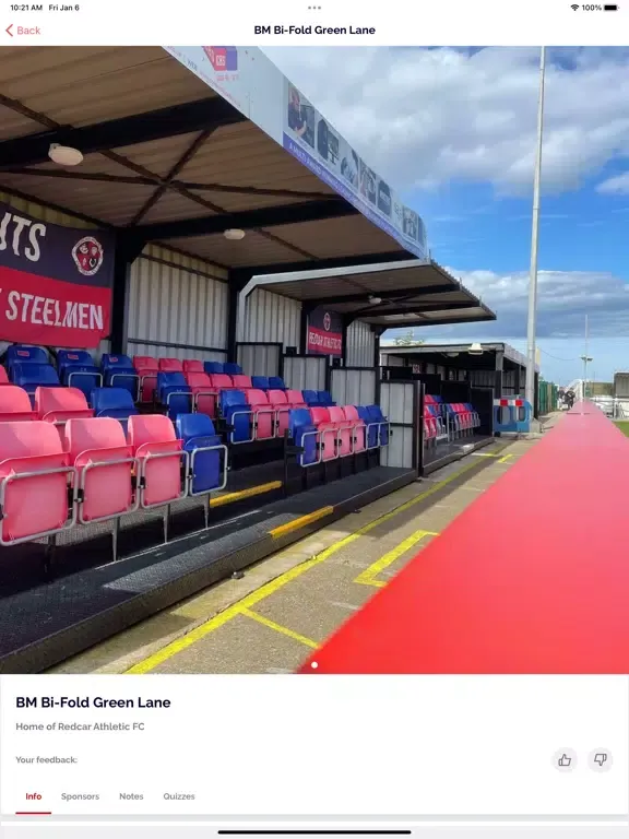 ภาพหน้าจอของ Redcar Athletic Football Club iPad 