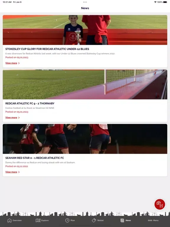 ภาพหน้าจอของ Redcar Athletic Football Club iPad 