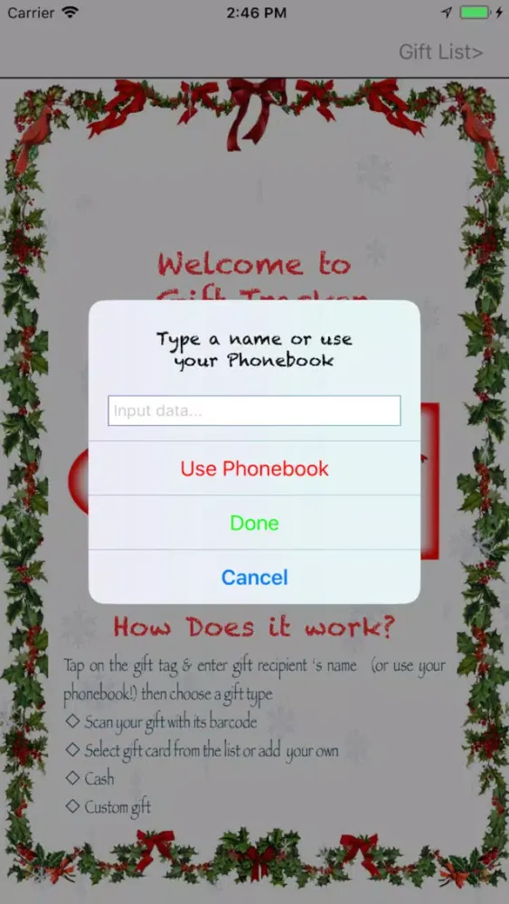 Zrzuty ekranu Gift List Tracker