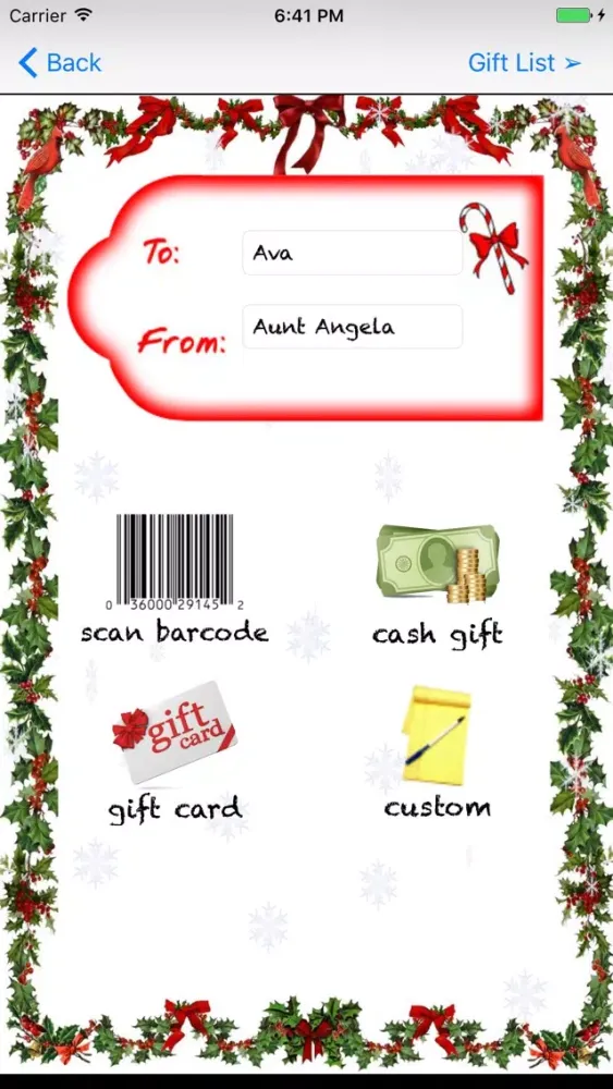 Zrzuty ekranu Gift List Tracker