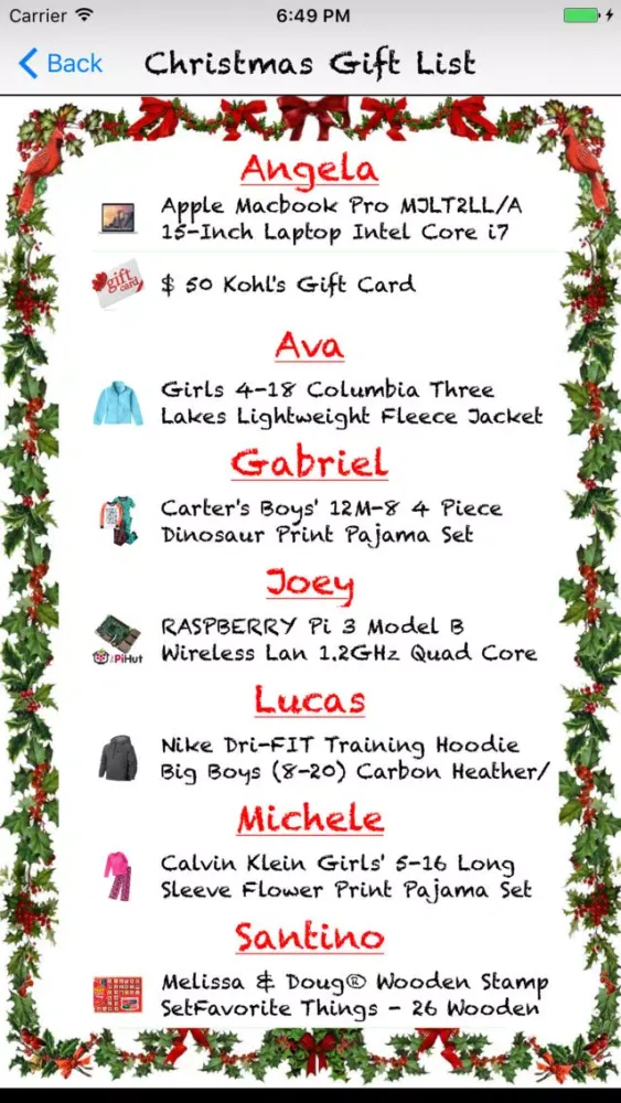 Zrzuty ekranu Gift List Tracker