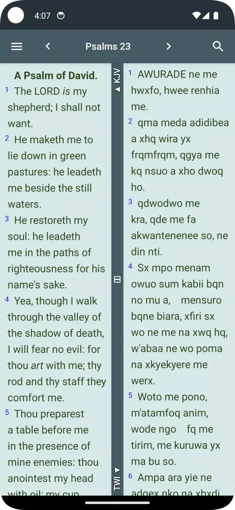 Скриншоты Asante Twi & English Bible