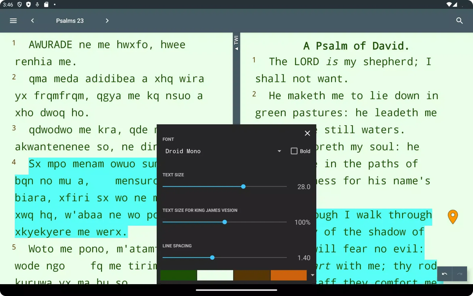 Скриншоты Asante Twi & English Bible
