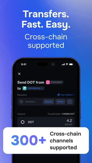 Tangkapan skrin Nova Polkadot Wallet