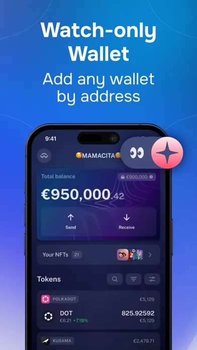 Tangkapan skrin Nova Polkadot Wallet