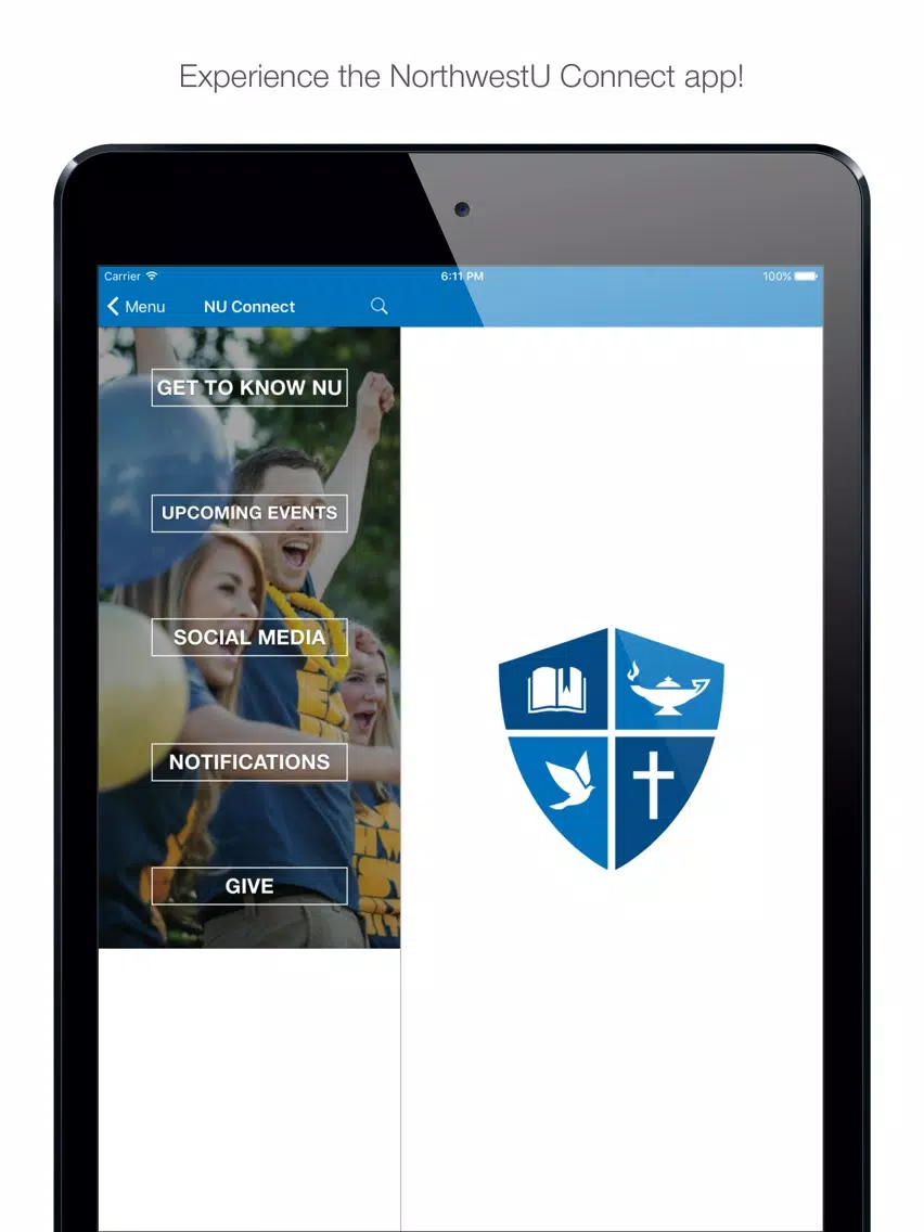 Tangkapan layar NorthwestU Connect iPad 