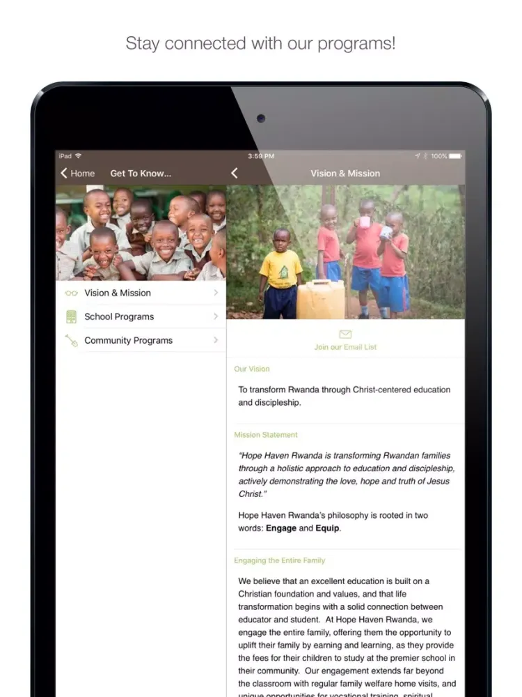 تصاویر Hope Haven Rwanda iPad 
