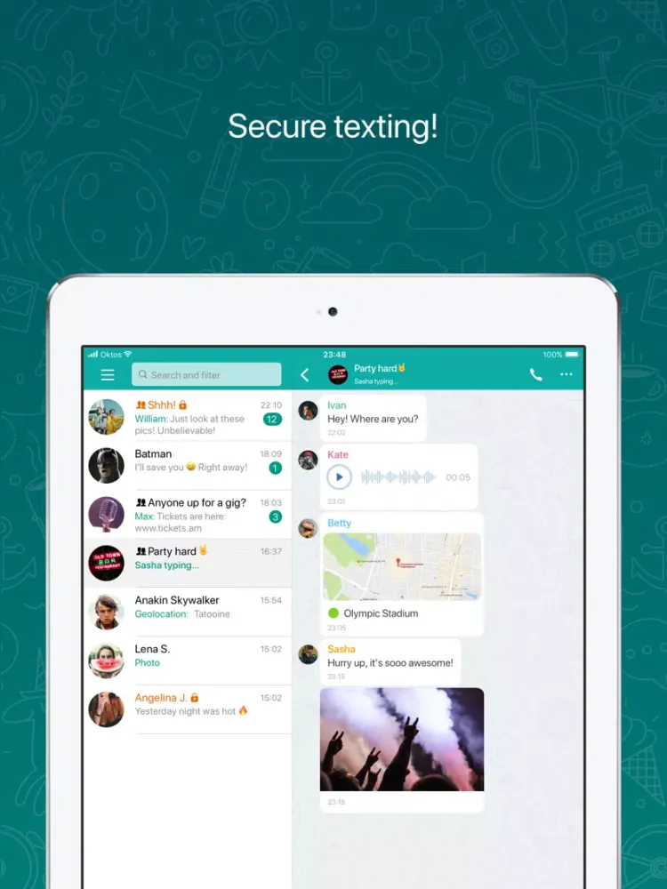 Oktos Messenger iPad 應用截圖