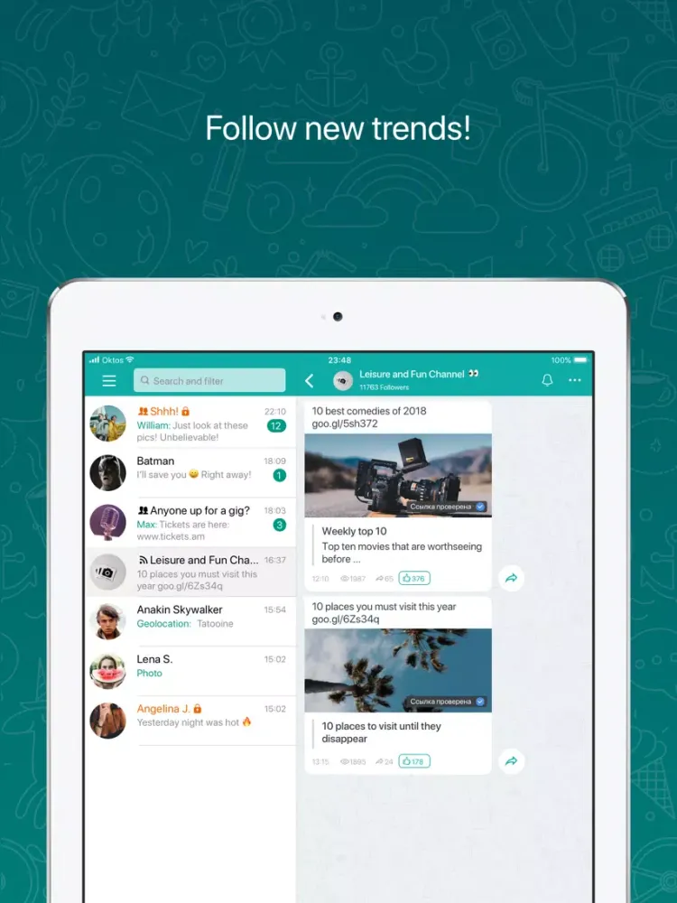Oktos Messenger iPad 應用截圖