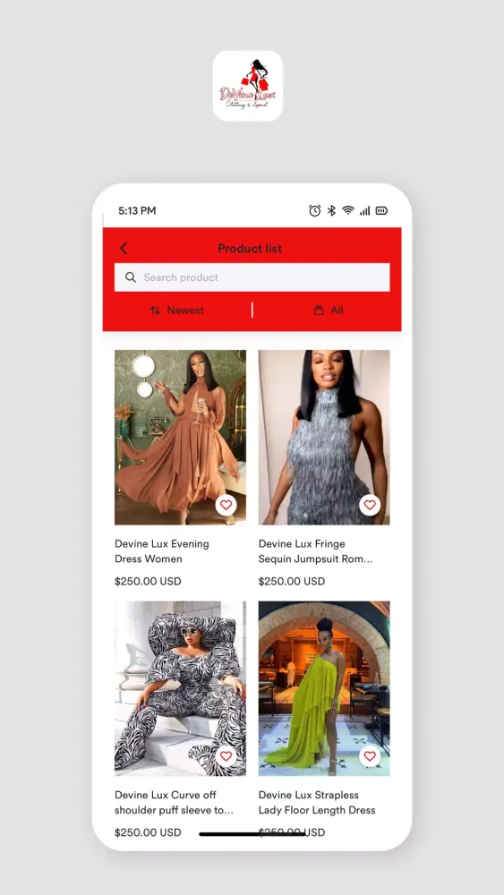 Ảnh chụp màn hình của DeVine Lux Clothing & Apparel