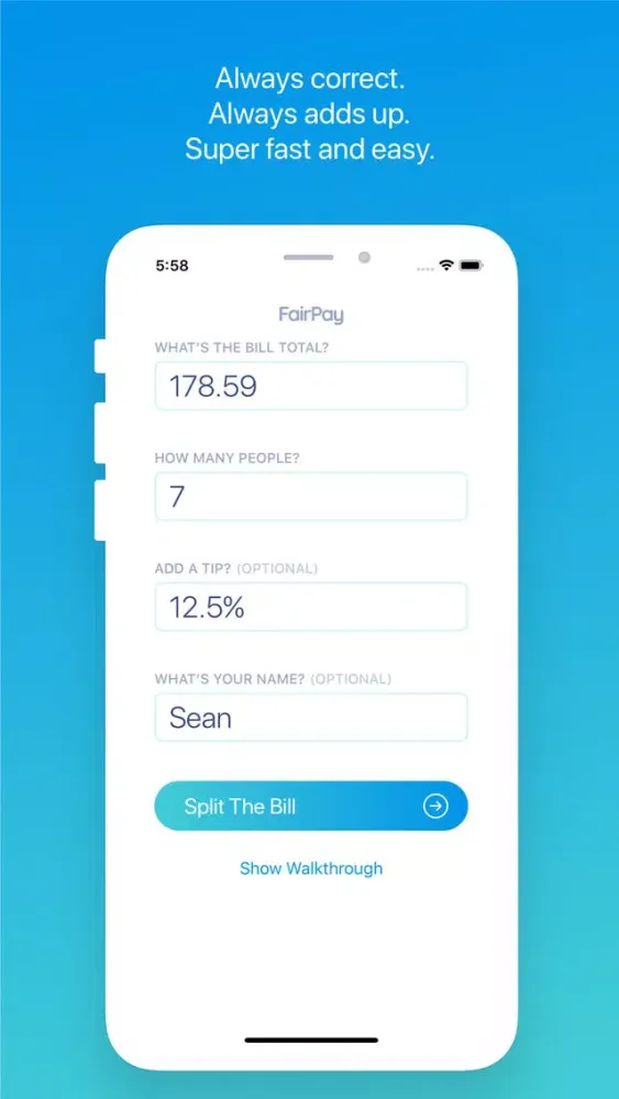 FairPay - Bill Splitter سکرین شاٹس