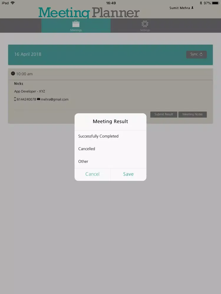Screenshot di Meeting Plan iPad 