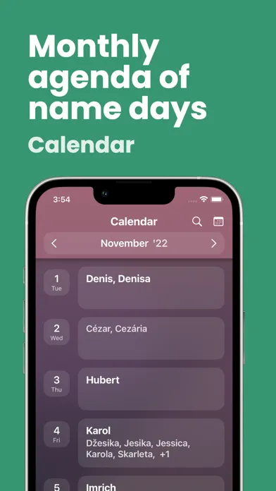 Name day - calendar Ekran Görüntüleri