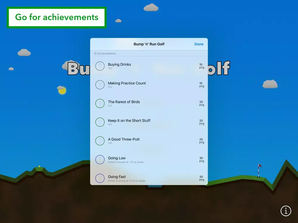 Captures d'écran de Bump 'n' Run Golf - 2D iPad 
