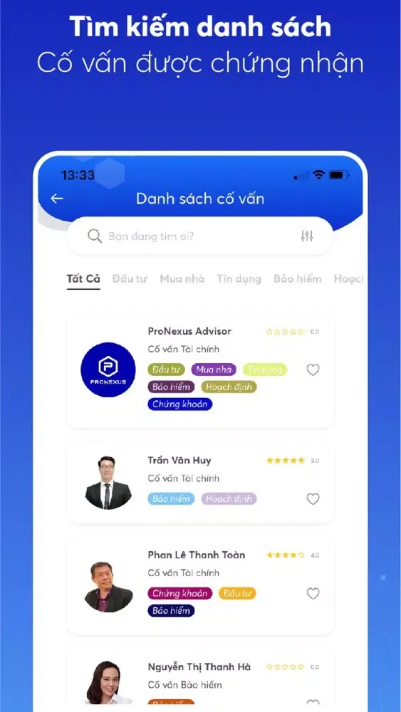 ProNexus - Cố vấn tài chính Screenshots