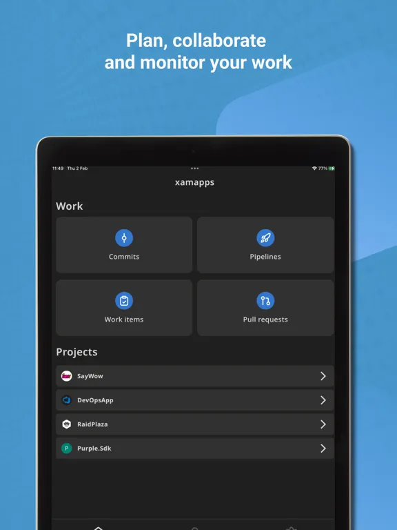 Az DevOps iPad स्क्रीनशॉट