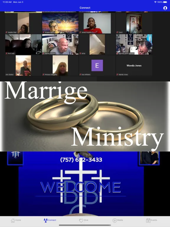 Tangkapan layar Bethel Baptist Church Norfolk iPad 
