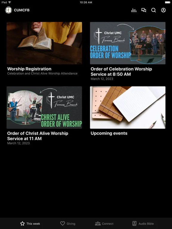 Christ UMC Farmers Branch iPad 應用截圖