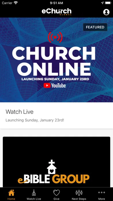 ภาพหน้าจอของ eChurch Global