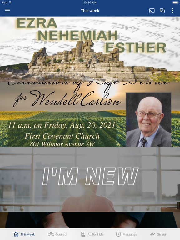 Ảnh chụp màn hình của First Covenant Church Willmar iPad 