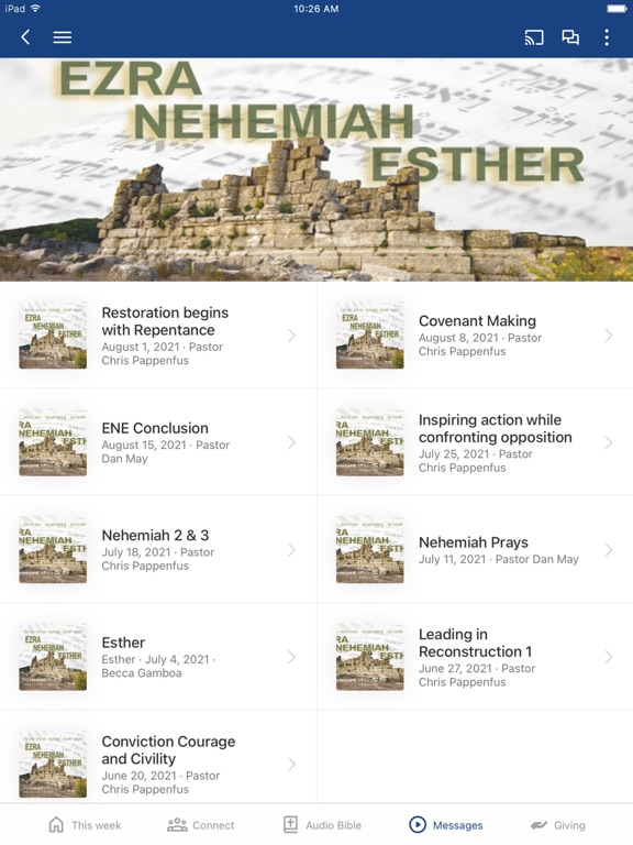 Ảnh chụp màn hình của First Covenant Church Willmar iPad 