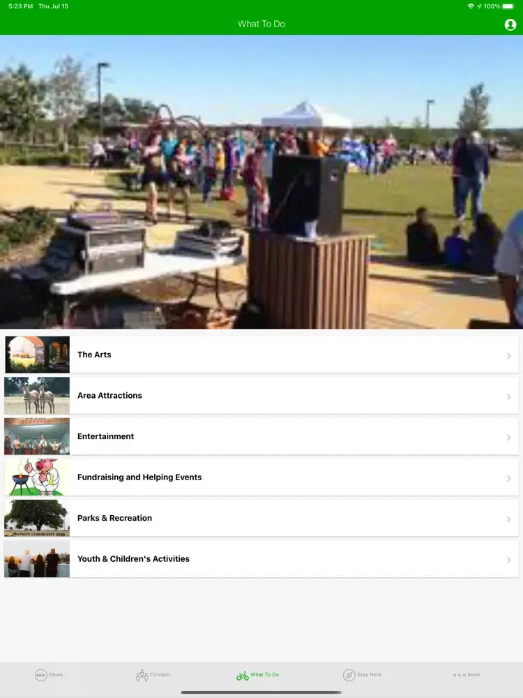 Franklin TX Information Center iPad  Screenshots