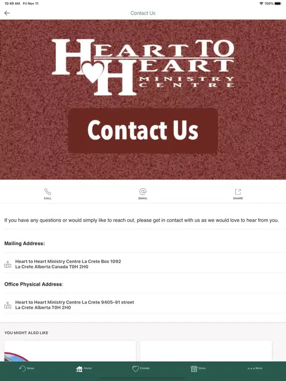 Heart to Heart Ministry Centre iPad  스크린샷