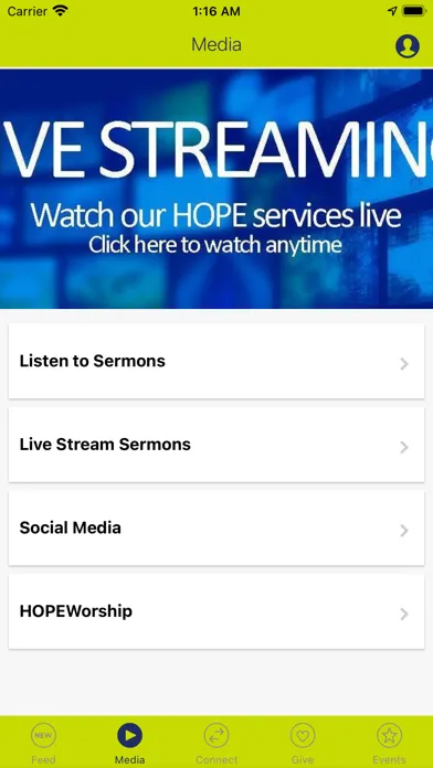 Capturas de tela do HOPE Church Casper